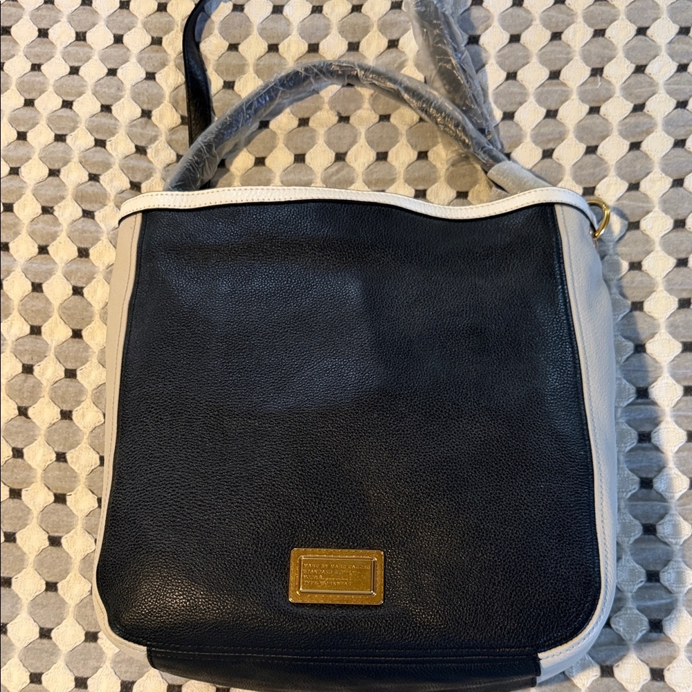 Marc by Marc Jacobs Black and White Leather Shoulder Bag